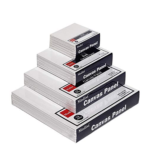 Madisi Painting Canvas Panels Multi Pack, 4x4, 6x6, 8x8, 10x10(12 of Each), 48 Pack - Thumbnail 5