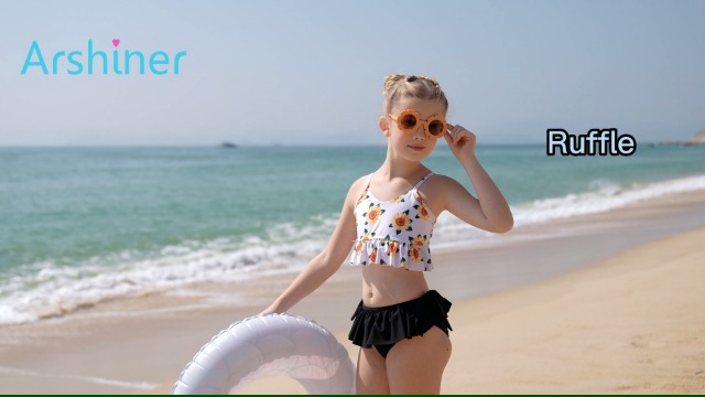 Arshiner Girls Two Pieces Bikini Swimsuits Hawai Sun Flower Bathing Suit Summer Beach Swimwear Set on Amazon Live