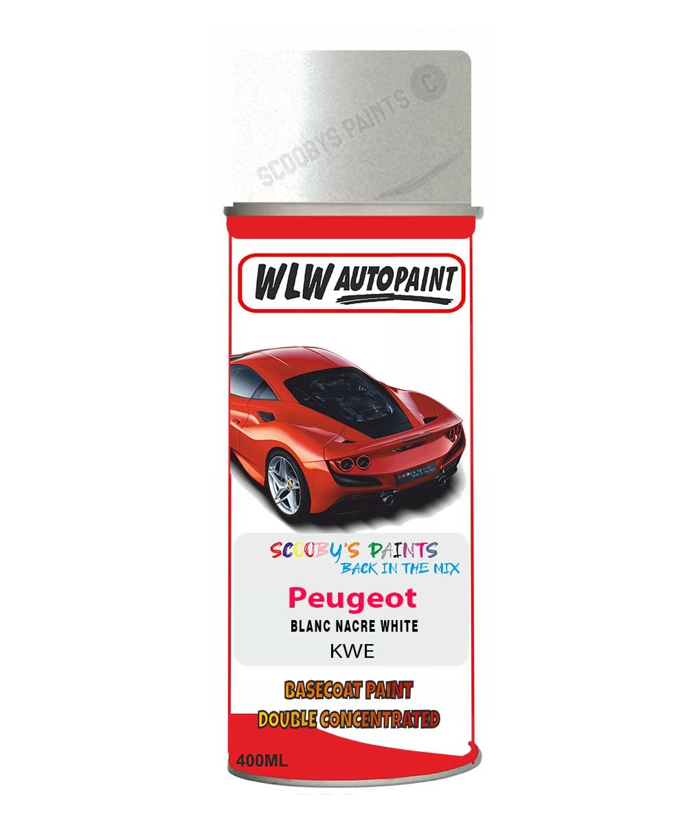 Basecoat Aerosol Spray Paint For Peugeot 308 Blanc Nacre White 2008-2017 Code Kwe