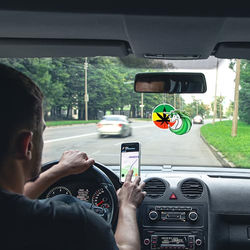 8 Pcs Weed Car Air Fresheners Green Pot Leaves Smoking Marijuana Incense Chips Scented Diffuser Rearview Mirror Happy 420 Cannabis Have a Dope Automotive Interior Hanging Accessories Gifts for Stoner - Image 4