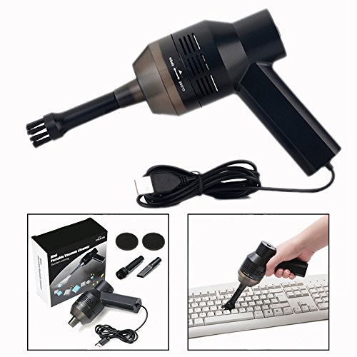 OFKPO Tragbarer Mini USB Tastatur Staubsauger für Tastatur/Sofa/Auto(Schwarz)