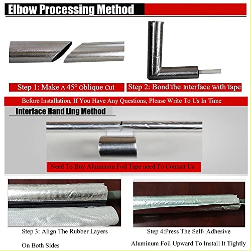 Outdoor Antifreeze Insulation Pipe, Foam Semi-Split Water Pipe Insulation Sleeve, (Thick : 20mｍ-30mｍ), Aluminum Foil Cladding, Flexible Water Pipe Insulation for Air Conditioner - Image 6