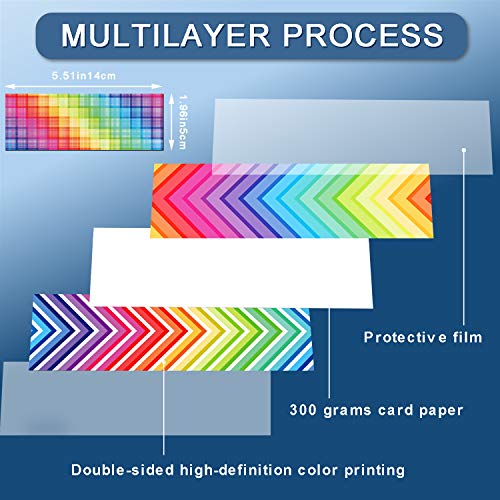 Kids Laminated Book Markers Optical Bookmarks Reading Bookmarks Creative Colored Bookmarks For Teacher Student Kids Classroom School Office Stationery Supply (100 Pieces) #TOP2