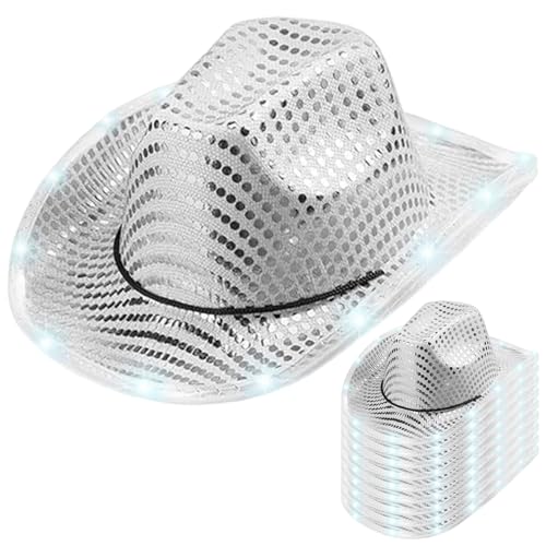 Chapeau de cowboy lumineux lot de 10 pour animer une fête de mariage timide