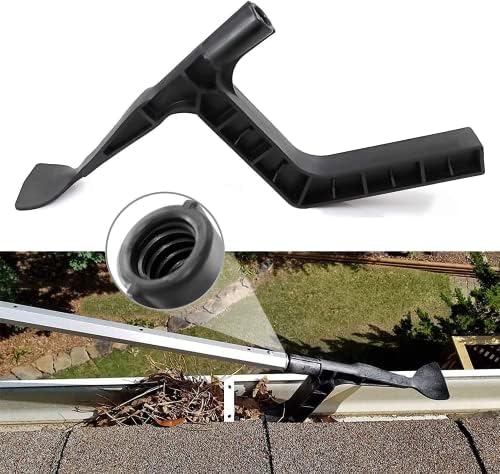 Natasher Roof Gutter Cleaning Tool, Gutter Cleaning Spoon and Scoop, Gutter Tool with Unique Shaped Hook to Pull Debris Under Gutter Hangers and Clean Behind Skylights and Other Roof Structures