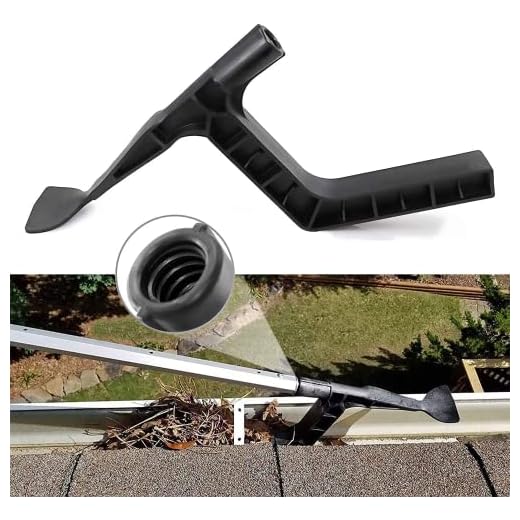 Natasher Roof Gutter Cleaning Tool, Gutter Cleaning Spoon and Scoop, Gutter Tool with Unique Shaped Hook to Pull Debris Under Gutter Hangers and Clean Behind Skylights and Other Roof Structures