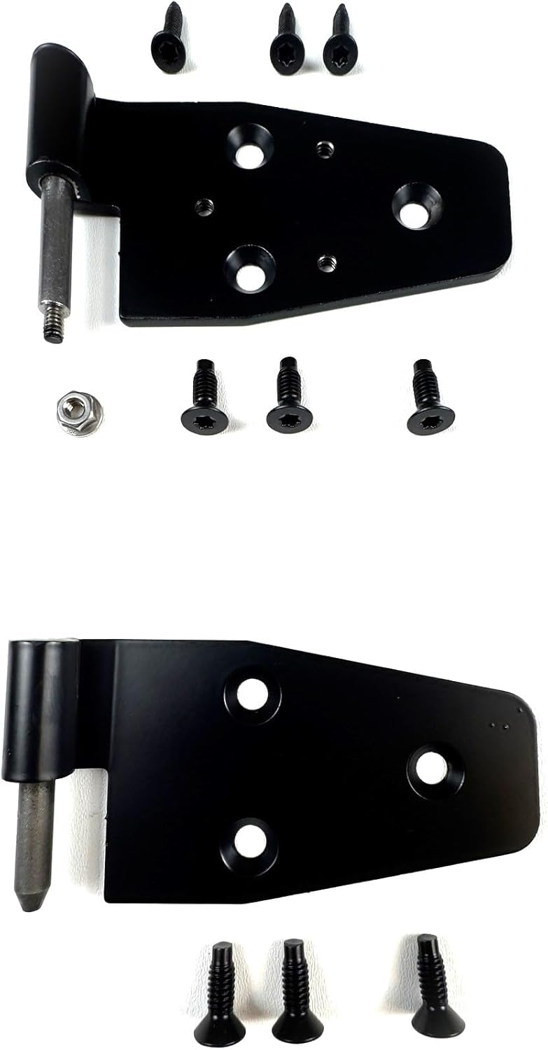 Half Door Hinges and Hardware Compatible with Jeep Wrangler 1987-1995 YJ | Hinges are Counter Sunk to OEM Specs | Upper Hinges are Threaded for Included Mirror Screws