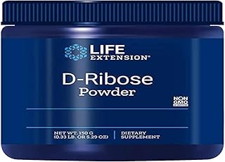 Life Extension, D-Ribose, 5g per Day, High Dose, 150g Vegan Powder, Lab Tested, Vegetarian, Gluten Free, Soy Free, Non GMO