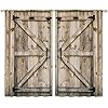 LB Rustic Barn Door Window Curtain Panels,Vintage Wooden Farmhouse Brown Wood Window Curtain For Kitchen Living Room Bedroom Bathroom Blackout Window Treatment Drapes 2 Panels,52 X 63 Inches - View #7
