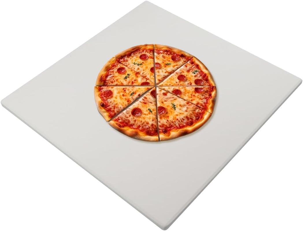 18'' square pizza stone baking stone cordierite bread stone for oven grill, thermal shock resistant ideal for baking different sizes of pizzas or bread 18 x 18 inch rectangular