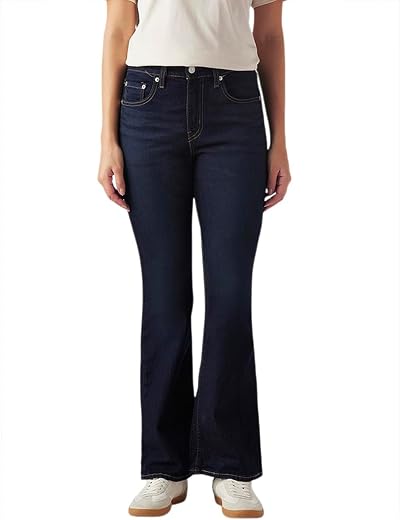 Levi's Women's 726 Dark Indigo Flared Fit High-Rise Jeans
