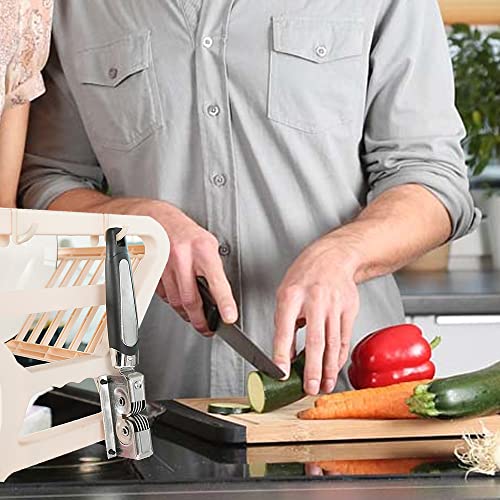 Knife Sharpener,Jonurphy Kitchen Knife Sharpeners,Rotating Steel Wheel Sharpening Discs,Manual Knife Sharpening Tool For Kitchen,Home #TOP2