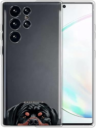 FINCIBO Funda protectora de silicona TPU transparente transparente de gel suave compatible con Samsung Galaxy S22 Ultra de 6.8 pulgadas 2022 - Perro