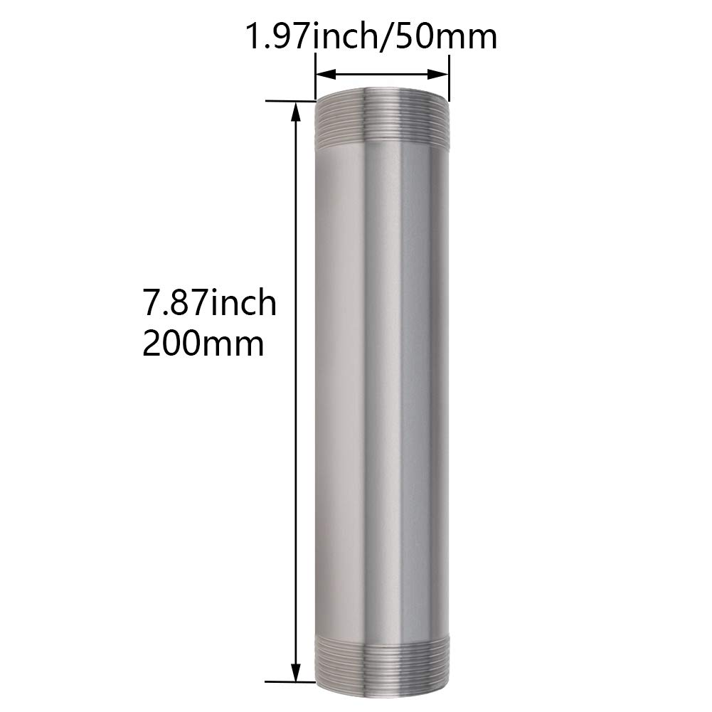 Stainless Steel Round Tubing 45mm OD 300mm Length Seamless Straight Pipe Tube for Industry Automotive Light Industry