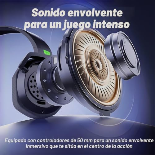 Miniatura 5 de Nubwo G06 Auriculares De Juegos Inalámbricos Duales Con Micrófono Para Ps5, Ps4, Pc, Mobile: 2.4ghz Wireless Bluetooth - Batería De 100 Horas - Controladores De 50 Mm - Verde