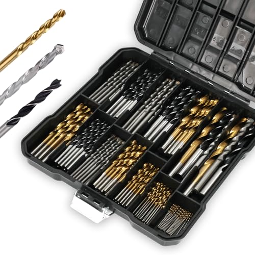 PRESS NUTS 130PCS Mixed Multi Drill Bit Set, 1 to 10mm HSS Titanium Twist Drill Bits, Masonry & Brad Point Bits for Metal, Wood, Plastic, Brick & Concrete, With Tray Case 8 PRESS NUTS 130PCS Mixed Multi Drill Bit Set, 1 to 10mm HSS Titanium Twist Drill Bits, Masonry & Brad Point Bits for Metal, Wood, Plastic, Brick & Concrete, With Tray Case - Image 8