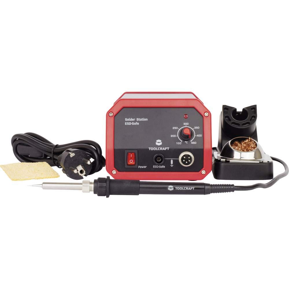 TOOLCRAFT ST-100A Lötstation I Analog 100 W I Temperatureinstellung 150-450 °C I Hochwertiges Keramikheizelement I Netzbetrieben I Inklusive Lötspitze I Robuste Bauform I Lötspitzenreiniger