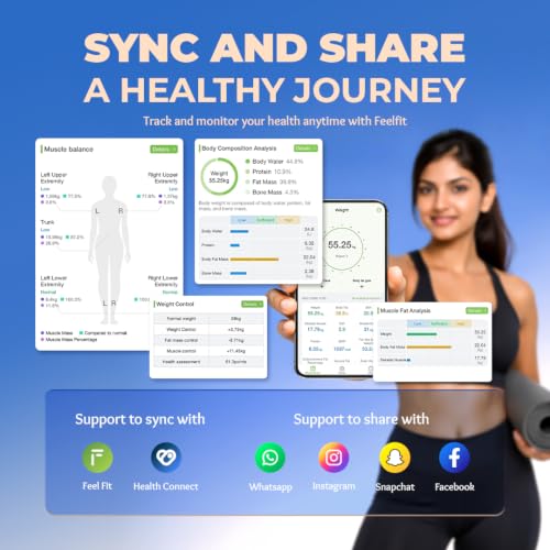 Image of HealthSense 8-Electrode Smart Full Body Composition Monitor & Fat Analyser | Digital Weight Machine with 50 Weighing Parameters, BIA Technology, App, Large 31x35 cm Platform, 180 kg Capacity | BS 225