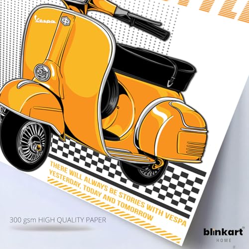 Image of BLINKART Vespa SprintCar Posters Sticker Gift Items for Boys Room Wall Decor || Comes with Double-Sided Tape|| Decoration Bedroom Living Room Office Studio Decor | 12x18 In (A3) - CAR-315