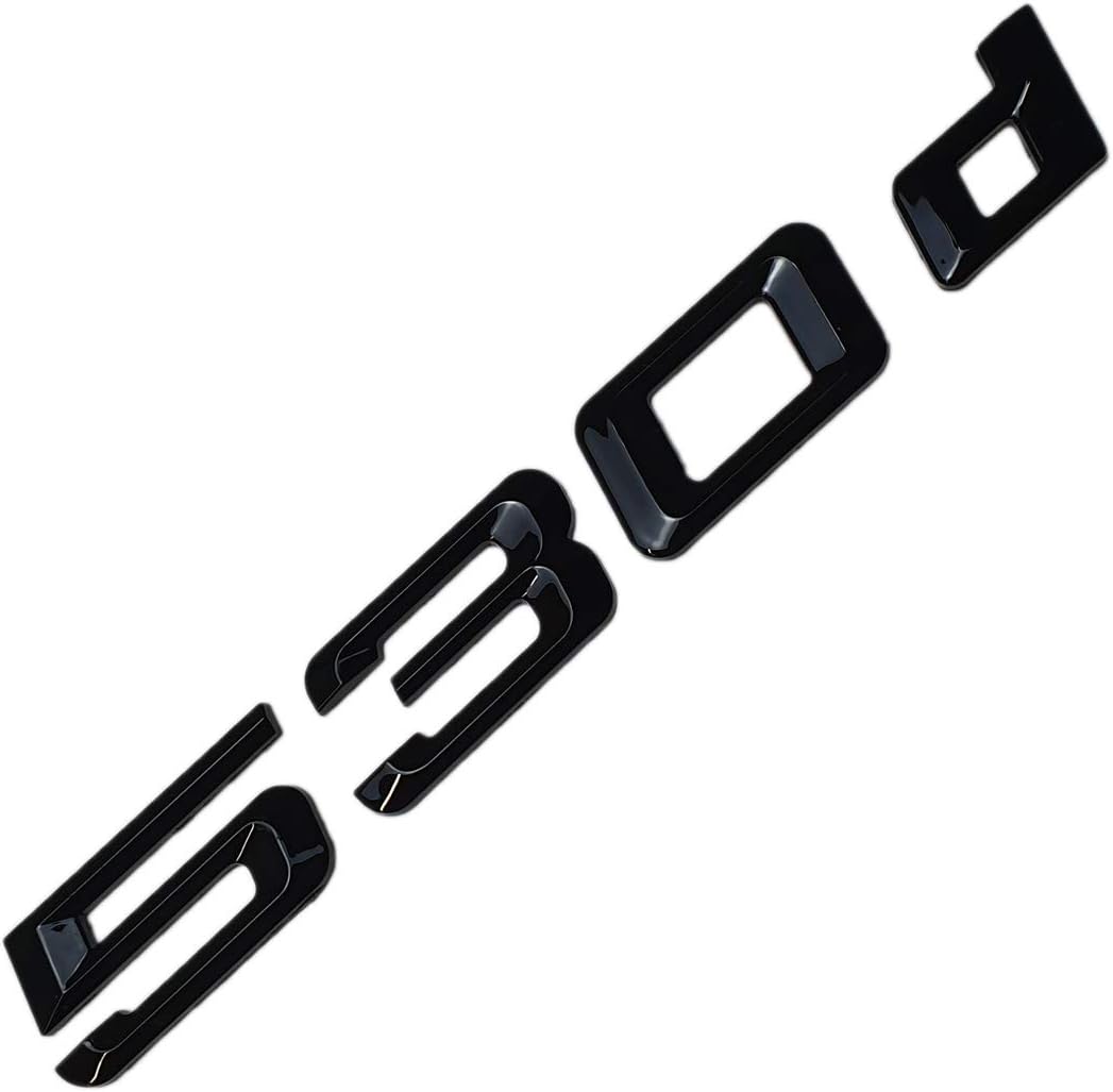 530d Black Glossy Rear Boot Logo Back Badge Emblem Tuning Modification for E39 E60 E61 F10 F11 F07 F18 G30 G31 G38 HB8L3