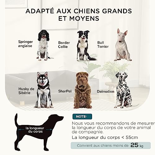 PawHut Canapé pour Chien Chat Design scandinave Coussin Moelleux Amovible Pieds Bois Massif 100 x 62 x 32 cm Gris – Image 4