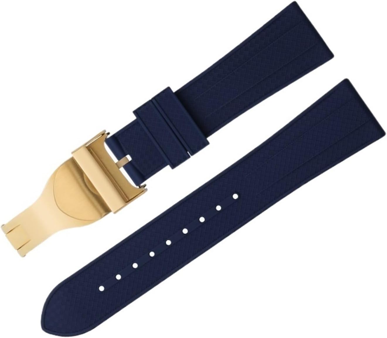 Soft Fluororubber Watch Band For TUDOR Strap M79360.M79363 Stainless Fold Buckle Black Bay 1958 GMT 41mm Pelagos 22mm Flat End