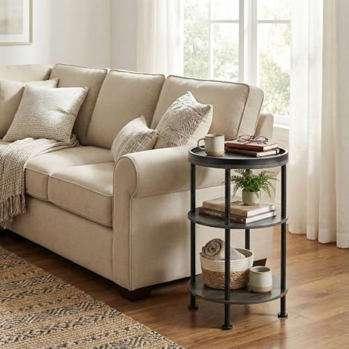 Mesa auxiliar redonda pequeña con 30% de descuento, diseño de 3 niveles - Image 4