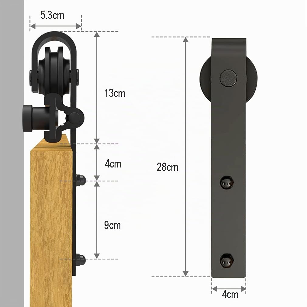 CCJH 6.6FT 200cm Herraje para Puertas Correderas Kit de Accesorios para Puertas Corredizas de Granero, Kit de Riel de Puerta de Madera
