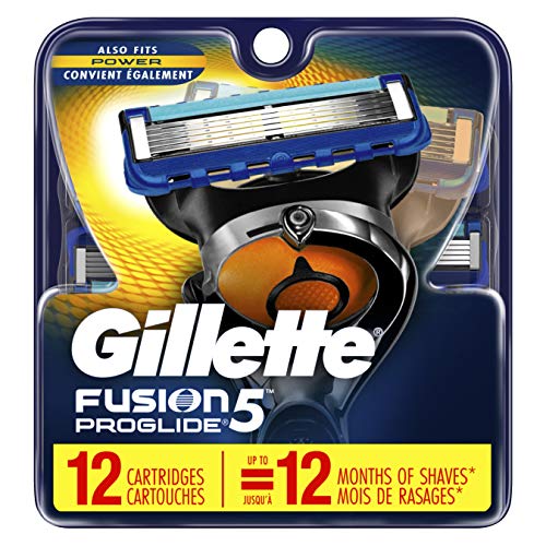 Gillette Fusion ProGlide Manual Men's Razor Blade Refills, 12 Count, Mens Razors/Blades