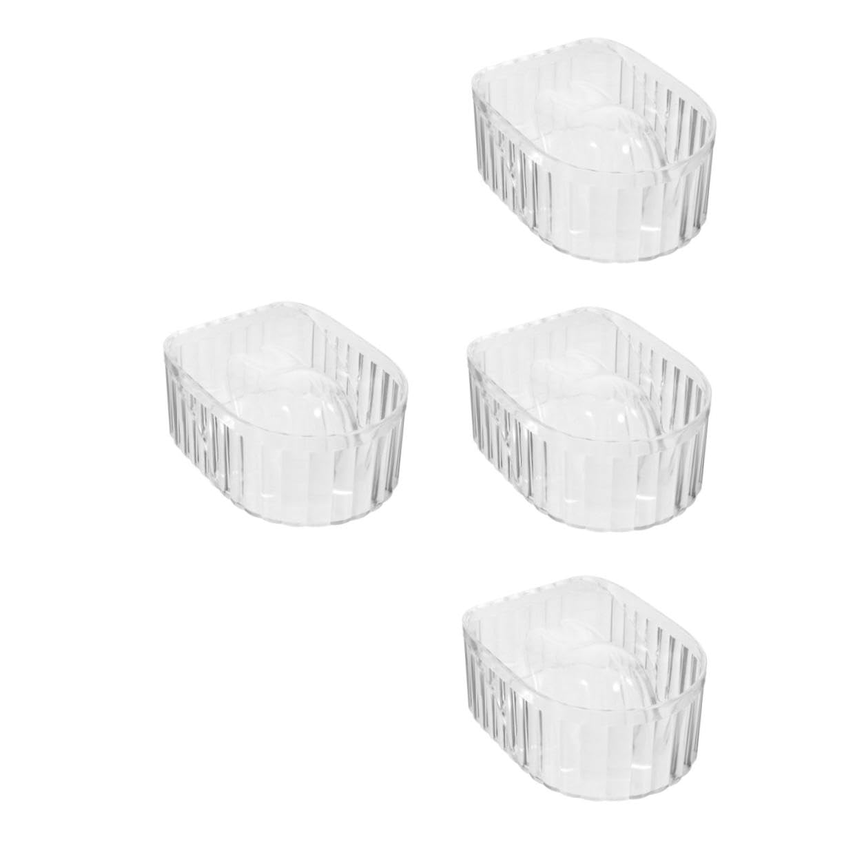 SHERCHPRY 4 Stück Maniküre Schale Transparent Nagellackentferner Schüssel Nagelpflege Handbad für Zuhause Nail Art Soak Bowl für Gelnägel Entfernen und Nagelpflege