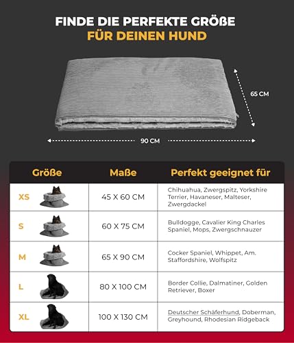 HS-Hundebett® Schlupfsack Cord-Exklusiv – Vielseitige Kuschelhöhle für Hunde und Katzen – Waschbar – Made in DE (Anthrazit/Anthrazit, 65 x 90 m)