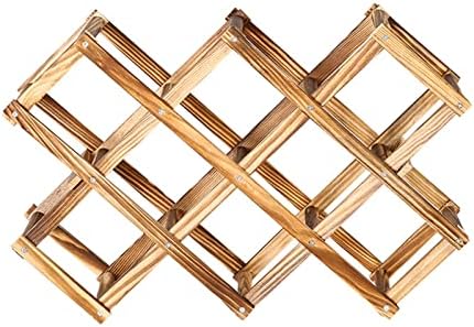 Wine Rack Wood Foldable Wine Storage Racks Countertop Free Standing Wine Bottle Stand Holder Display Shelf for Wine Cabinet, Home Kitchen,Pantry, Wine Cellar, Bar (A 6 Bo