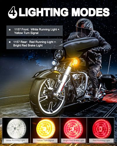 Image of LX-LIGHT New Upgrade 2 Inch 1157 LED Turn Signals Front Rear Kit Compatible with Touring Dyna Softail Sportster Street Glide Road Glide Iron 883 Motorcycles (4PCS)