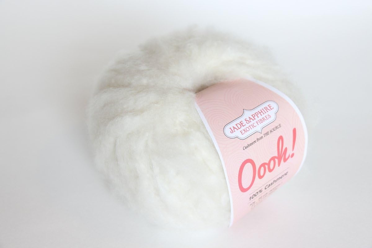 Jade Sapphire Cashmere - OOOH Brushed Cashmere Yarn (Phantasm 01 (White))