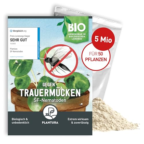Plantura SF-Nematoden gegen Trauermücken, zum Gießen, hochwirksam & biologisch, Nützlinge aus Deutschland, 5 Mio für 5 m²/ ca. 50 Pflanzen