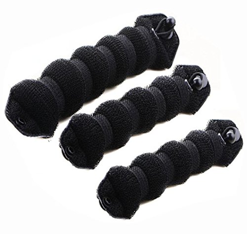 erioctry Ensemble de 3 Magic Hair Styling Styler Cheveux chauds Donut Bun Ring Maker Ancien Shaper Clip Cheveux Bigoudi Accessoire pour Femme Fille