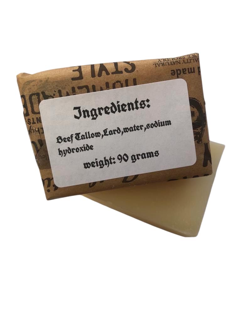 Beef Tallow-lard Soap/Face/Body/Bath/Shower/Unscented/Old Fasion/Gift/Solid Bar Soap, White - Image 2
