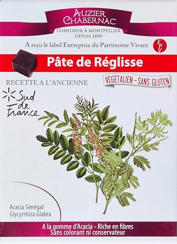 AUZIER CHABERNAC Pâte de réglisse - Véritable réglisse coupée de Montpellier sans parfum chimique, sans colorant - Confiserie de Tradition : (Etui pocket 50g : Lot de 1.) – vue 4