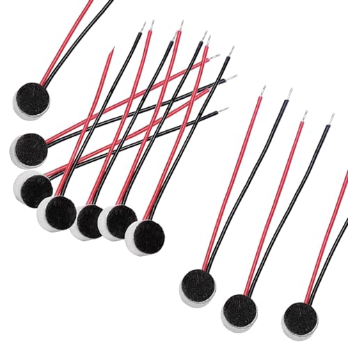 Fteysak 10Pcs 6.0x2.7mm 30-45dB Electret Condenser Microphone High Sensitivity Pickup w Wire,Suitable for in car, Dash cam, Rearview Mirror