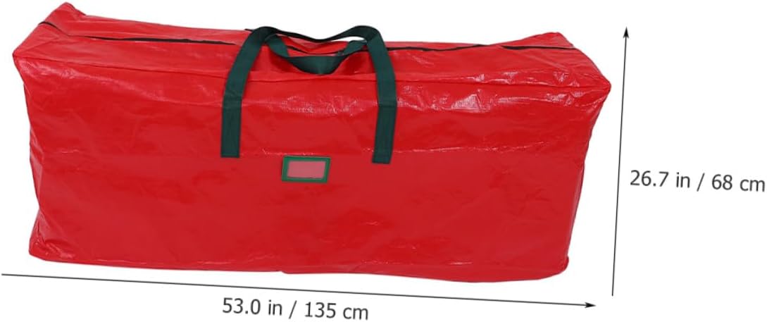 TIDTALEO Christmas Tree Storage Bag Large Pouch 135x34x68cm Red Waterproof Carrier with Handles for Holiday Decoration Storage