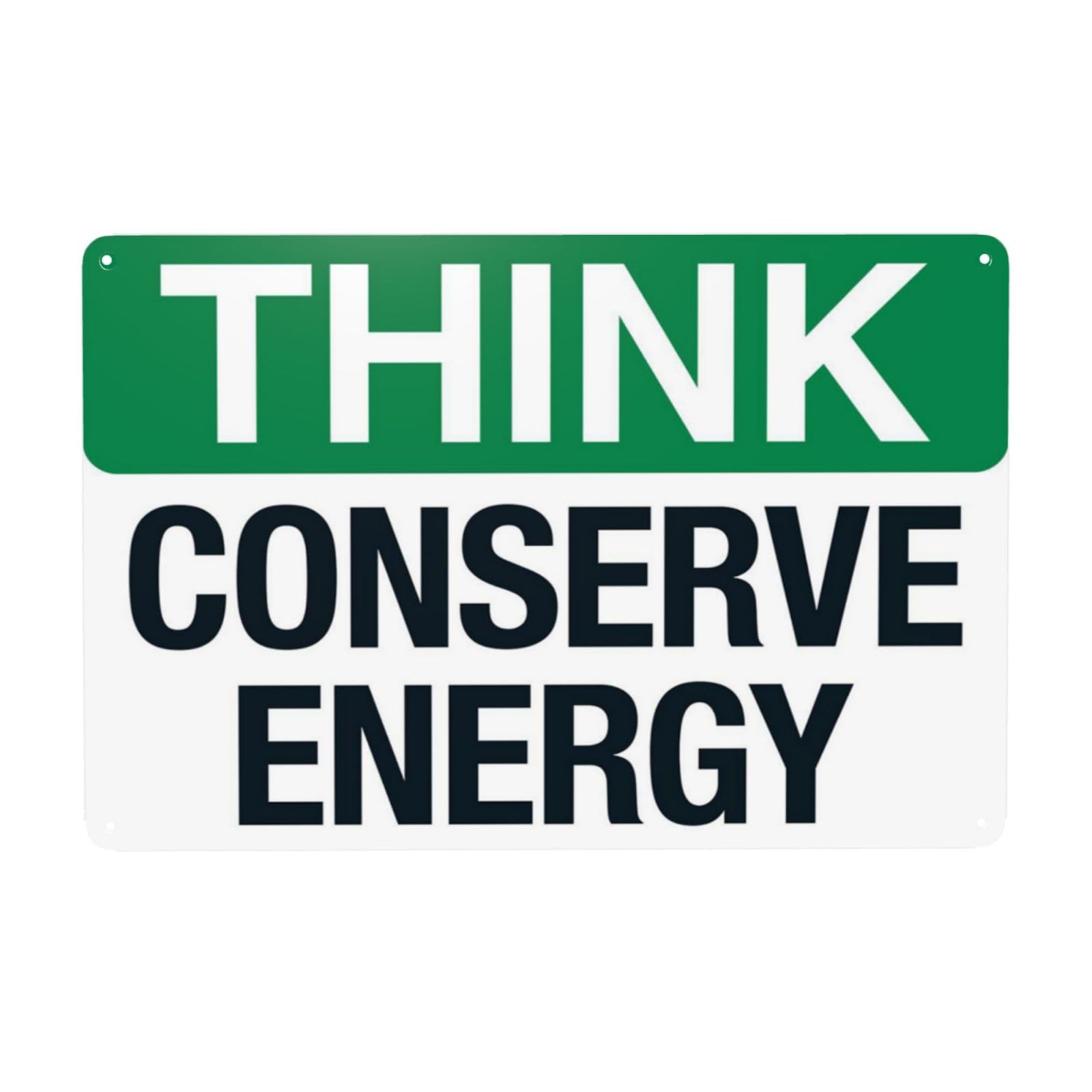 Save Energy And Consume Wisely Vintage Metal Reminder Wall Sign 12x8 Inch