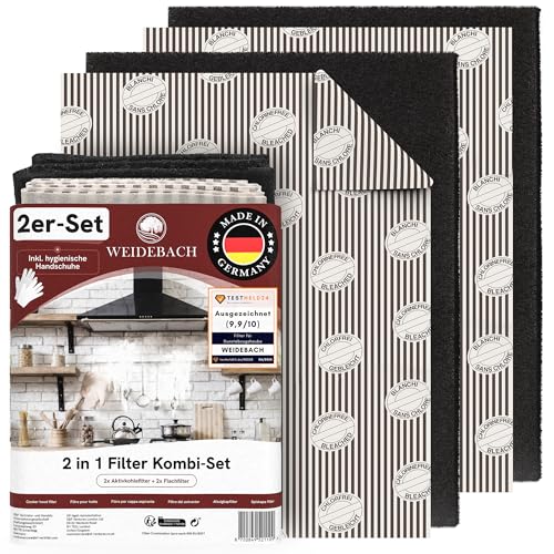 WEIDEBACH® 2x 2in1 Dunstabzugshauben Filter Set mit AKTIVKOHLE &...