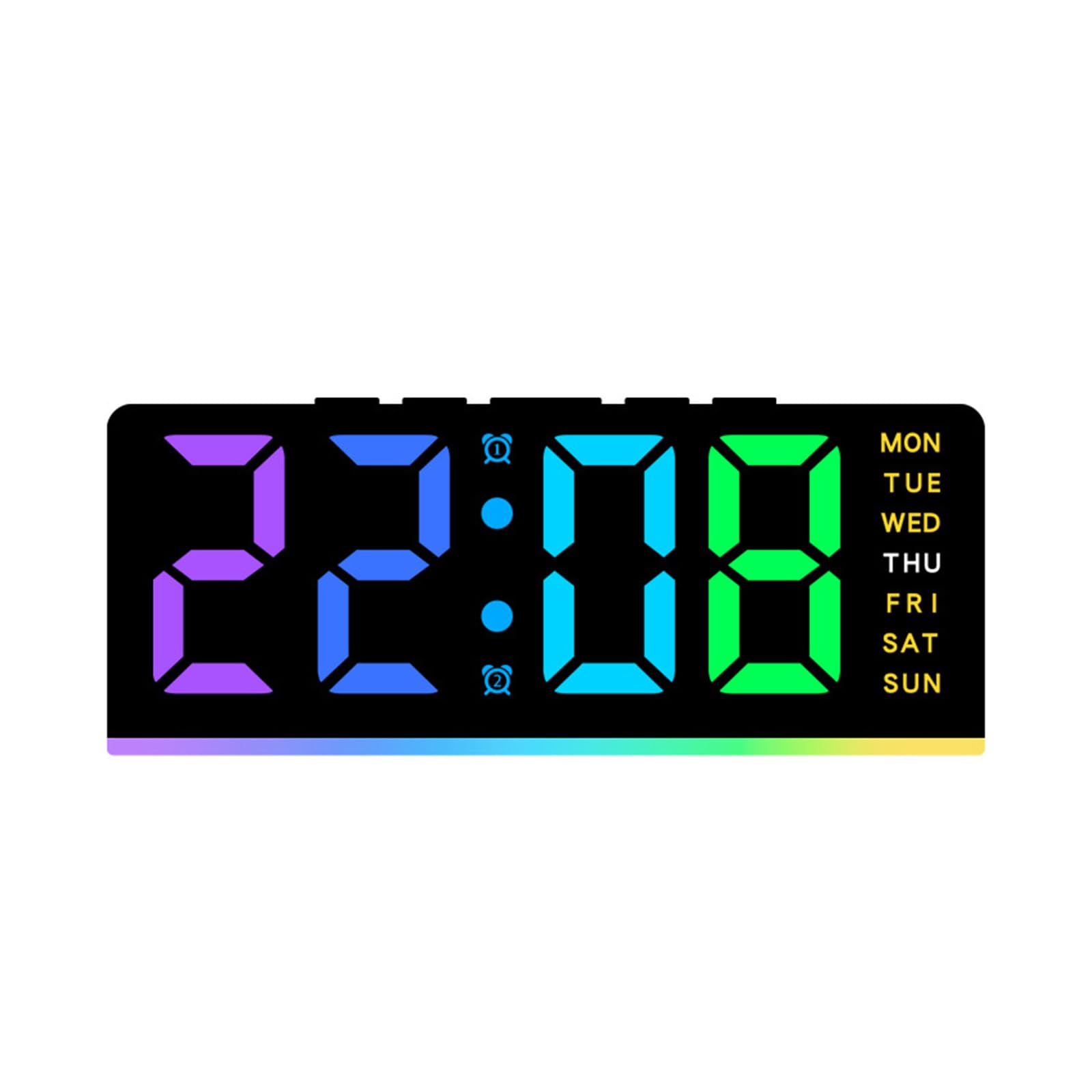 Tsophreniq Multipurpose Alarm Clock Color Changing LED Night Light Bedside Quiet Operations Brightness for Bedroom LED Nightlight Alarm