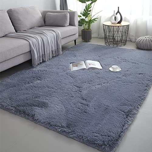 lekeplus Soft Fluffy Rug for Living Room Bedroom, Parent Room Kids Room Plush Rug, Dorm Area, Large Area Living Room Bedroom Decorative Rugs, Tie Dye Craft (Dark pink, 120x160cm)