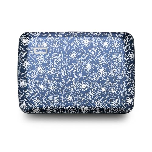 Image of OGON -DESIGNS- Aluminum card holder with metal lock, RFID protection against fraud and demagnetization, compact wallet, Smart Case OSLO model