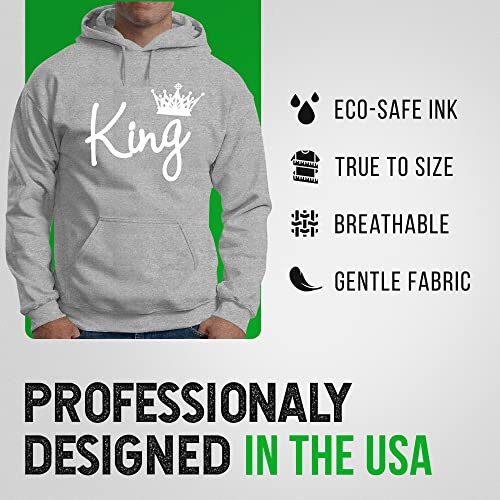 Couple Matching Outfits King & Queen Script Popular Hoodie Set 14