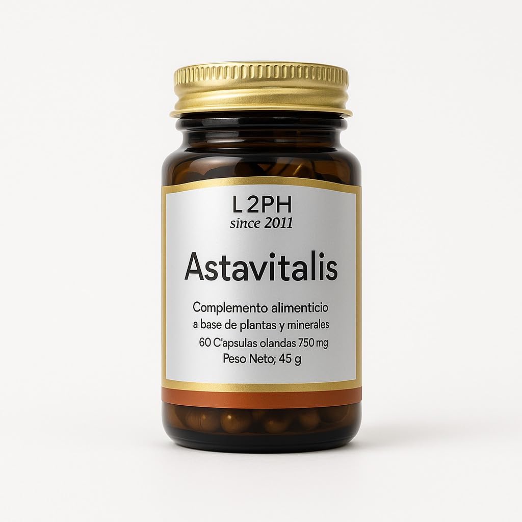 ASTAVITALIS – Complemento Alimenticio Antioxidante Celular para mejorar Piel, Articulaciones y Memoria (60 Cápsulas) Complemento Nutricional Con Astaxantina, Glutatión y Té Verde