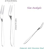 Vista 2 de Mini tenedores de frutas de acero inoxidable para aperitivos de cóctel, tenedores de postre, tenedores de ensalada para fiesta de cumpleaños, boda