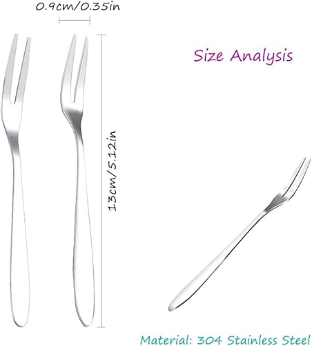 Miniatura 2 de Mini tenedores de frutas de acero inoxidable para aperitivos de cóctel, tenedores de postre, tenedores de ensalada para fiesta de cumpleaños, boda