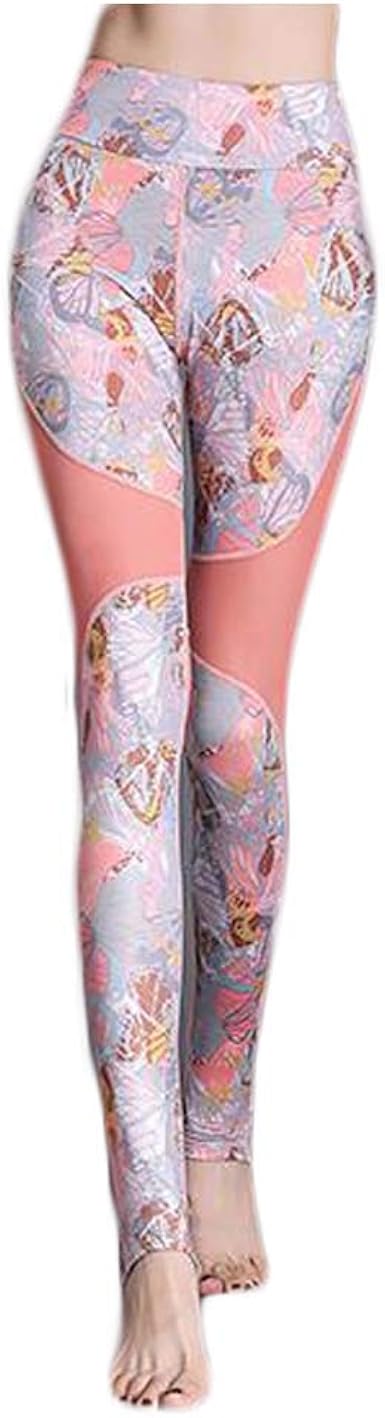 Pink Butterfly Sheer Mesh Womens Yoga 